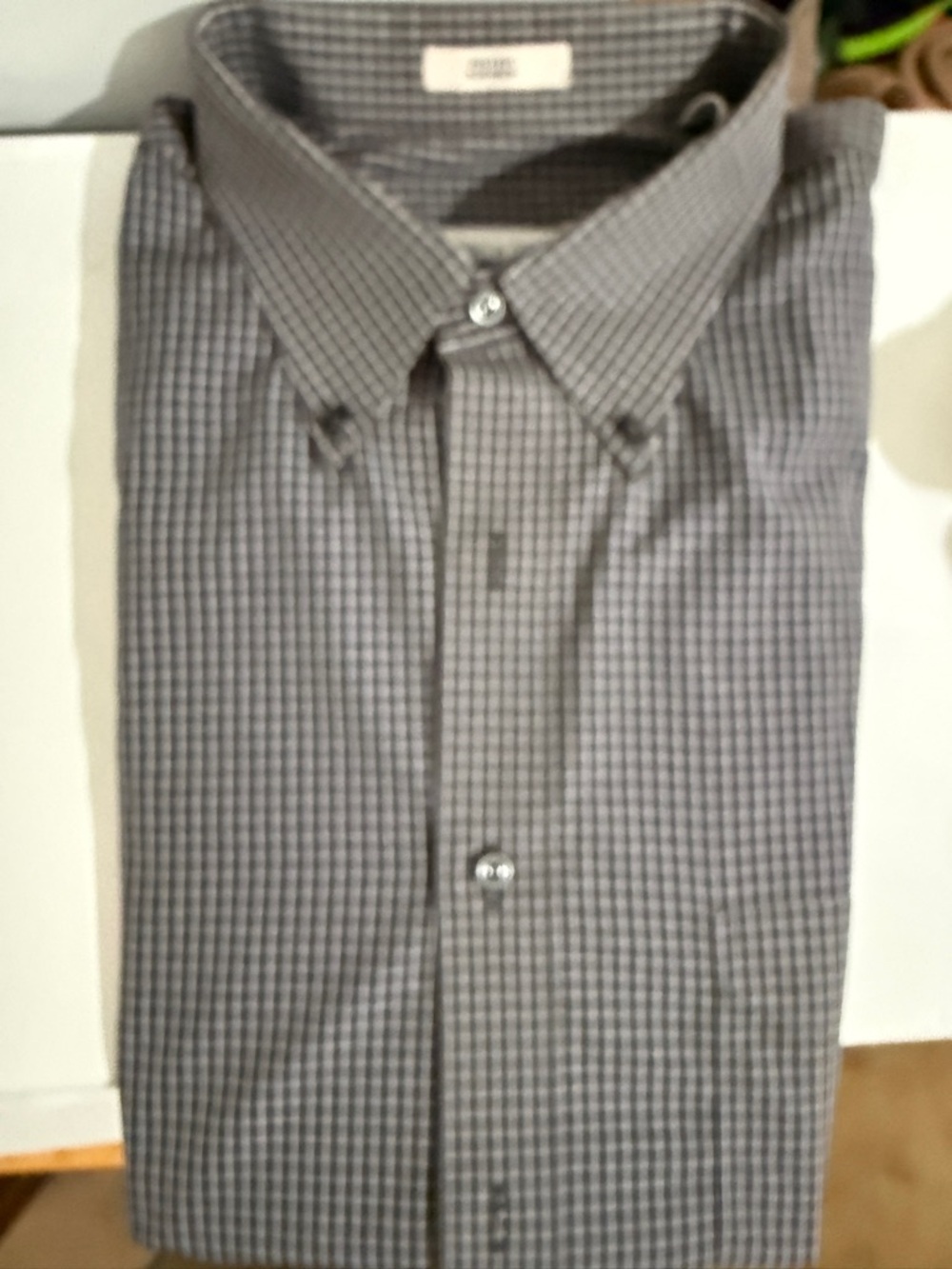 Joseph & Feiss Black and Gray Micro-Check Dress Shirt